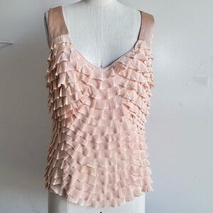 Karen Millen Ruffle Top silk crepe sleeveless